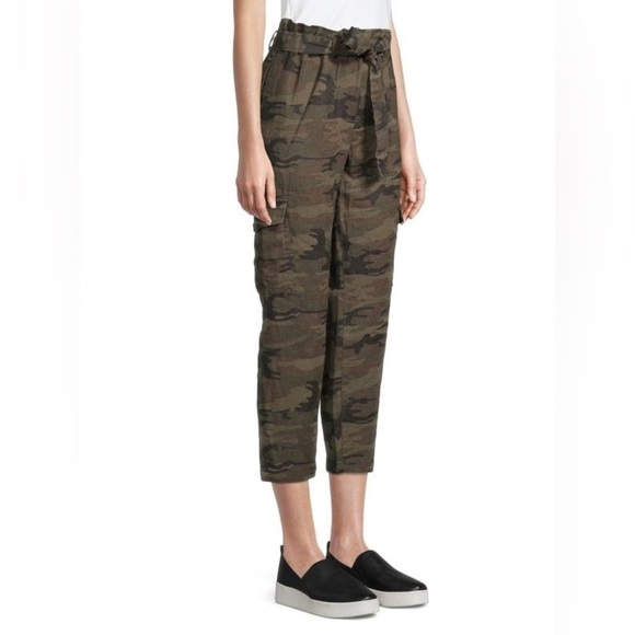 Sanctuary Anthropologie Cropped Paperbag Waist Linen Trousers Woman’s Size 26 - Picture 2 of 15